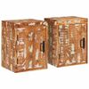 vidaXL Nattbord 2 pcs Brun 35 x 33 x 48 cm Massivt gjenvunnet tre