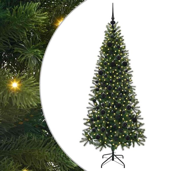 vidaXL Kunstig juletre med 300 LED med stativ gr&oslash;nn 180 cm PE og PVC