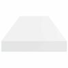 vidaXL Flytende vegghyller 2 stk h&oslash;yglans hvit 80x23,5x3,8 cm MDF