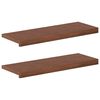 vidaXL Trinn 2 stk. 70 x 25 x 2 cm M&oslash;rk brun Massivt Eiketre