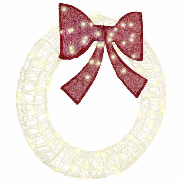 vidaXL Krans med 80 LED Varmhvit 92 x 92 x 9,5 cm Akryl