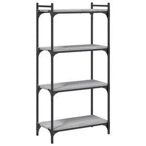 vidaXL Bokhylle 4 etasjer gr&aring; sonoma 60x30x120 cm konstruert tre