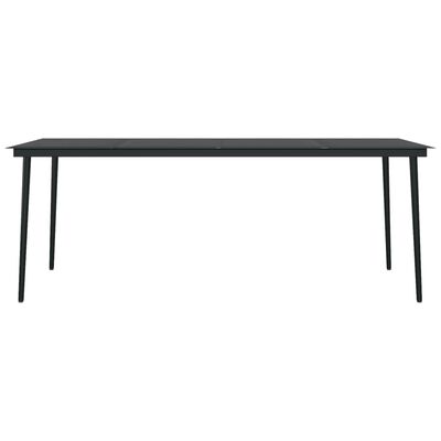 vidaXL Hagebord svart 200x100x74 cm stål og glass