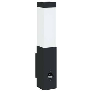 vidaXL Utevegglampe Svart 10,5 x 6 x 33 cm Rustfritt st&aring;l og plast