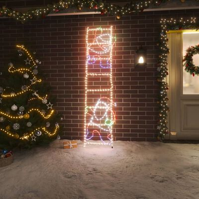 vidaXL Sammenleggbar julenisse på stige med 552 lysdioder 50x200 cm