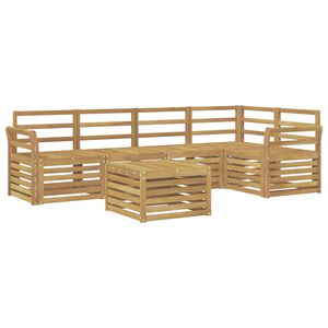 vidaXL Utend&oslash;rs sofa-sett 6 pcs Hvit 59 x 59 x 37 cm Solid akasietre