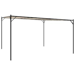 vidaXL Festtelt beige 4x4 m 180 g/m&sup2; stoff og st&aring;l