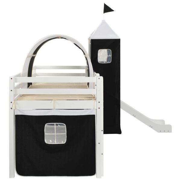 vidaXL Barneseng med sklie og stige furu 97x208 cm