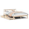 vidaXL Sengeramme med skuffer 135x190 cm heltre furu