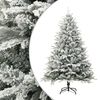 vidaXL Kunstig juletre med flokket sn&oslash; gr&oslash;nn 210 cm PVC og PE