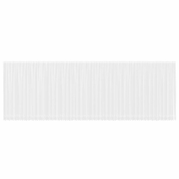 vidaXL Blondegardin med gardiner Blomster Hvit 240 x 1200 cm Polyester