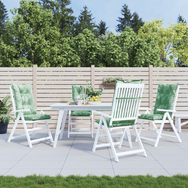 vidaXL Stolputer h&oslash;y ryggst&oslash;tte 4 stk bladm&oslash;nster 120x50x7 cm stoff