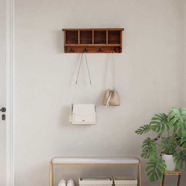 vidaXL Henger Brun 70 x 11 x 27 cm Massiv Mahogni Tre