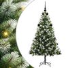 vidaXL Kunstig Hengslet Juletre med Flocket Sn&oslash; 150 LED-lys Varmhvit