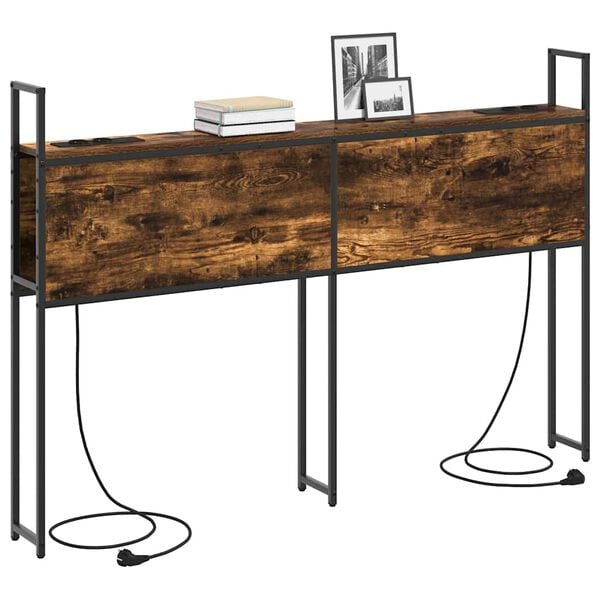 vidaXL Oppbevaringshodegjerde med Ladeplass R&oslash;kt eik 153 x 15 x 98 cm