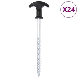 vidaXL Teltplugger 24 stk 17 cm &Oslash;7 mm galvanisert st&aring;l
