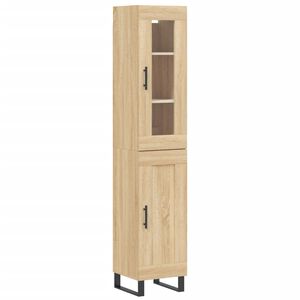 vidaXL Highboard sonoma eik 34,5x34x180 cm konstruert tre