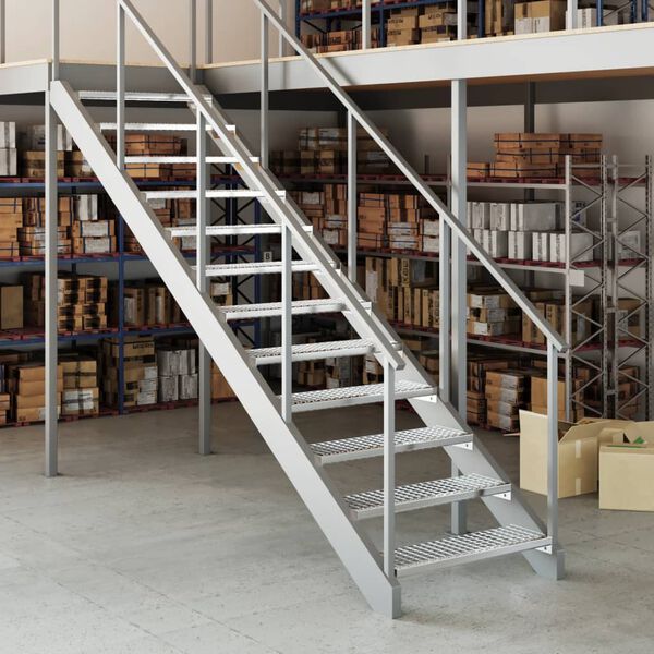 vidaXL Gittertrinn 80x24x7 cm galvanisert stål