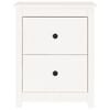 vidaXL Nattbord hvit 50x35x61,5 cm heltre furu