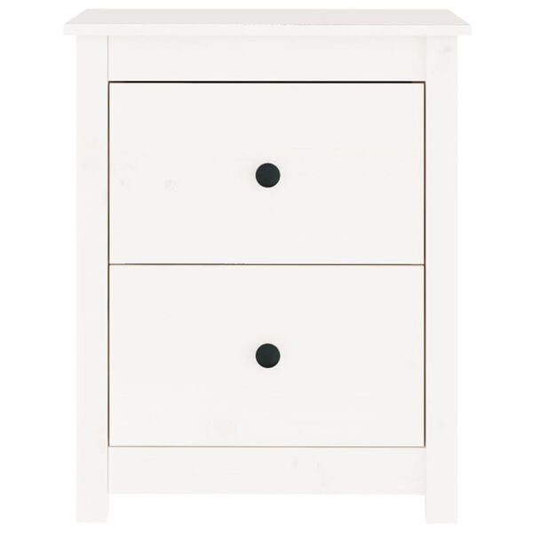 vidaXL Nattbord hvit 50x35x61,5 cm heltre furu