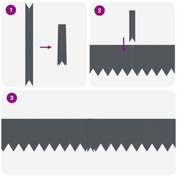 vidaXL Gjerdekant 50 pcs Antrasitt 100 x 0.05 x 20 cm Kaldvalset stål