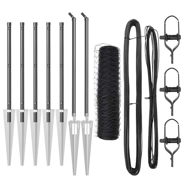 vidaXL Gjerdep&aring;le Gr&aring; 10 x 0,6 m (36 mm mesh) St&aring;l og PVC