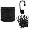 vidaXL Bungee Snorer med Kroker 8 mm Svart PP og gummi