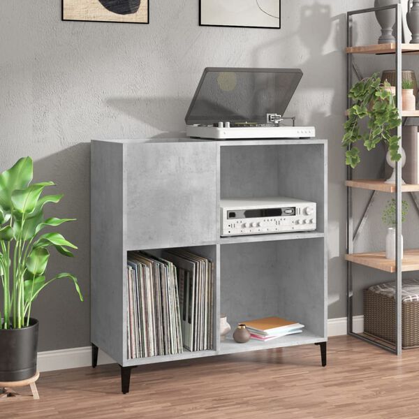vidaXL Hifi-benk betonggr&aring; 84,5x38x89 cm konstruert tre