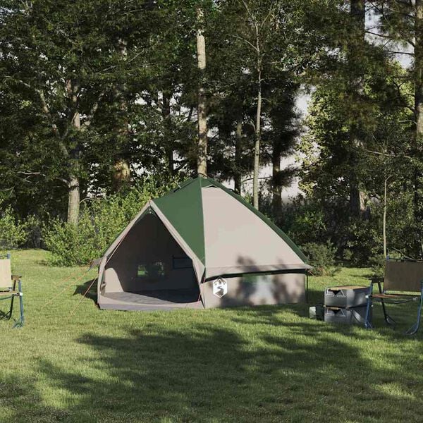 vidaXL Teepee Telt med tak med lagring Grønn og Grå 490 x 410 x 210 cm