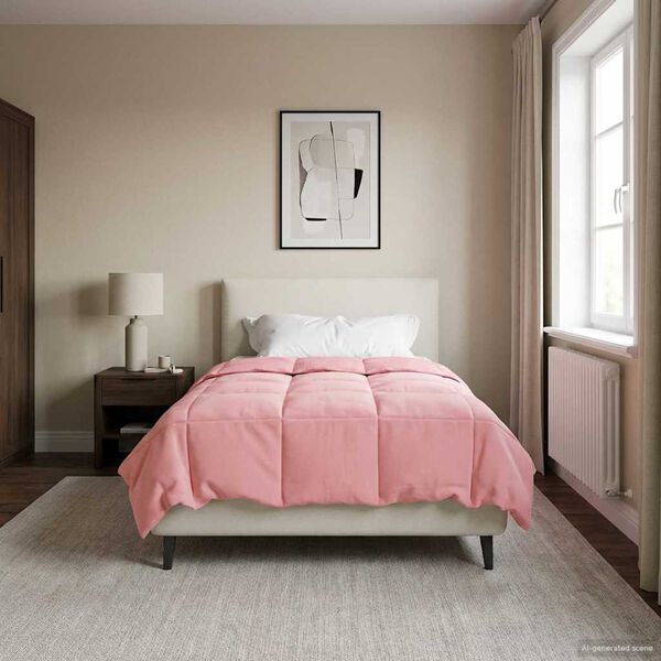 vidaXL Full &aring;r dyne Quilted Rosa 140 x 220 cm Mikrofiber