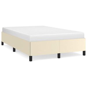 vidaXL Sengeramme uten madrass kremhvit 120x190 cm kunstig l&aelig;r