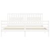 vidaXL Sengeramme med hodegavl hvit 200x200 cm heltre