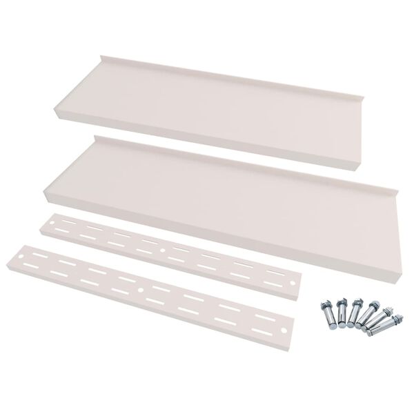 vidaXL Flytende vegghyller 2 nivåer 2 stk rustfritt stål 240x30 cm