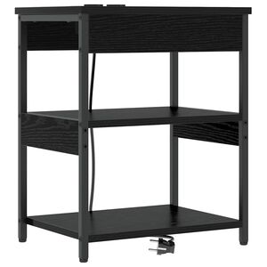 vidaXL Nattbordskap Svart Eik 41 x 31 x 51 cm Konstruert tre