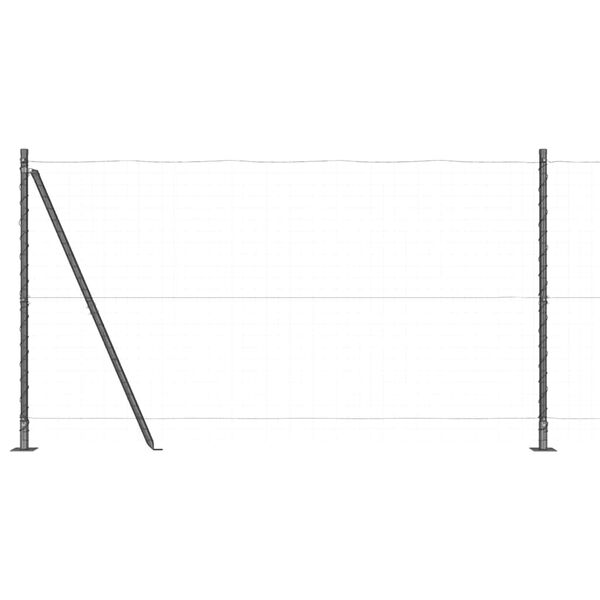 vidaXL Gjerdep&aring;le 7 pcs Gr&aring; St&aring;l