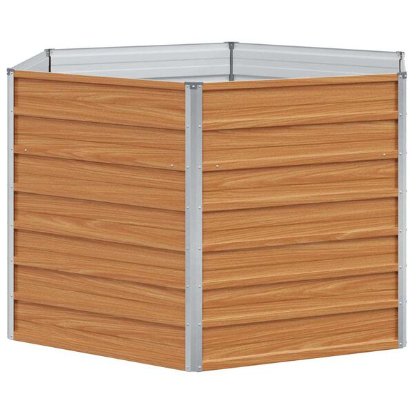 vidaXL Hevet Hagebed Lys Brun 129 x 129 x 77 cm Galvanisert St&aring;l