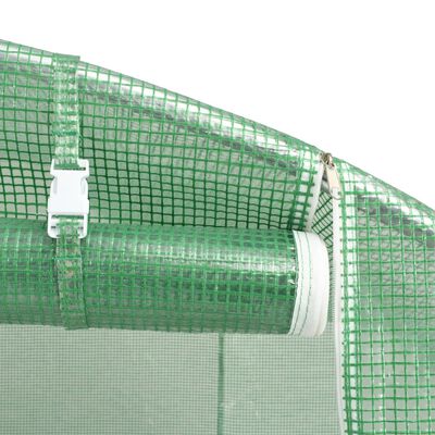 vidaXL Drivhus med stålramme grønn 10 m² 5x2x2,3 m