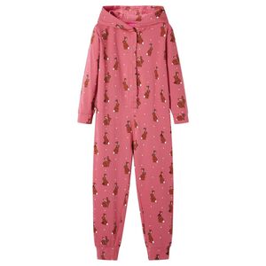 Heldress med hette for barn gammel rosa 104