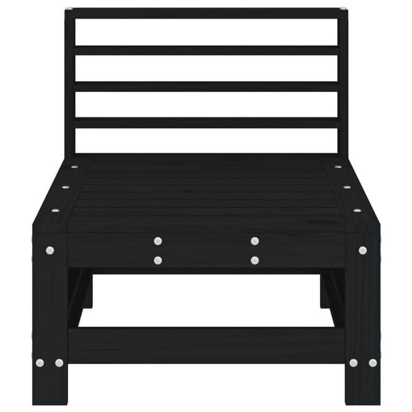 vidaXL Hagemidtsofa svart heltre furu