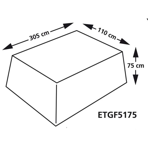 Eurotrail Beskyttelsestrekk til hagebord 305x110x75 cm gr&aring;