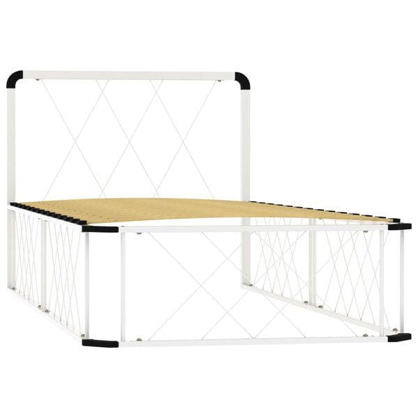 vidaXL Sengeramme hvit metall 100x200 cm