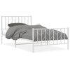 vidaXL Sengeramme i metall med hode- og fotgavl hvit 107x203 cm