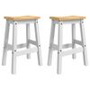 vidaXL Barstol 2 stk. Hvit og Honningvoks 44 x 30 x 63 cm Massiv furu