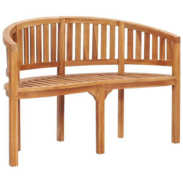 vidaXL Bananformet hagesofagruppe 3 deler heltre teak