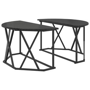vidaXL Kaffebord Svart Eik 80 x 80 x 42 cm Konstruksjonsvirke og st&aring;l