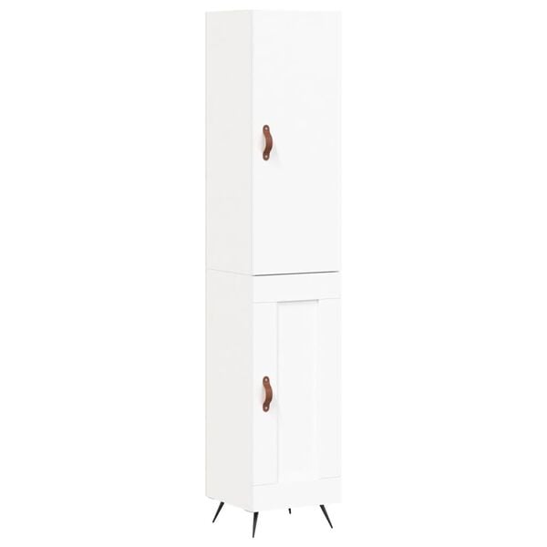 vidaXL Highboard hvit 34,5x34x180 cm konstruert tre
