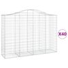 vidaXL Gabionkurver buede 40 stk 200x50x140/160 cm galvanisert jern