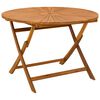 vidaXL Sammenleggbart hagebord Naturlig &Oslash;110 x 75 cm Solid akasietre