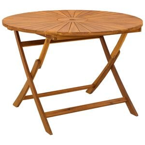 vidaXL Sammenleggbart hagebord Naturlig &Oslash;110 x 75 cm Solid akasietre