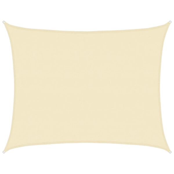 vidaXL Solseil 160 g/m² kremhvit 6x7 m HDPE